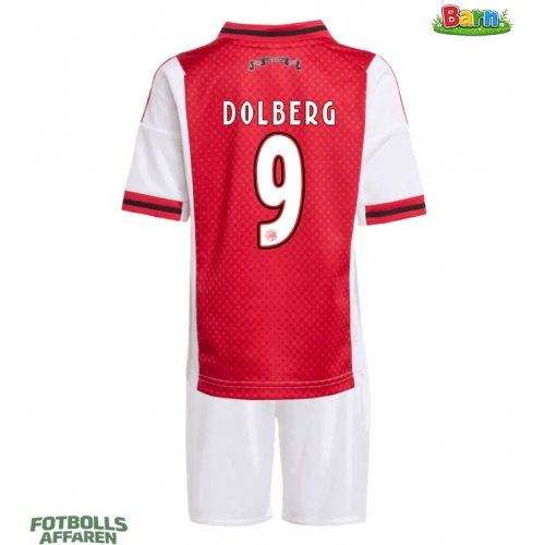 Ajax Kasper Dolberg #9 Hemmaställ Barn 2025-26 Kortärmad (+ Korta byxor)